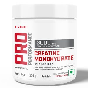 GNC Pro Performance Creatine Monohydrate, (Unflavoured, 250 gm Powder),