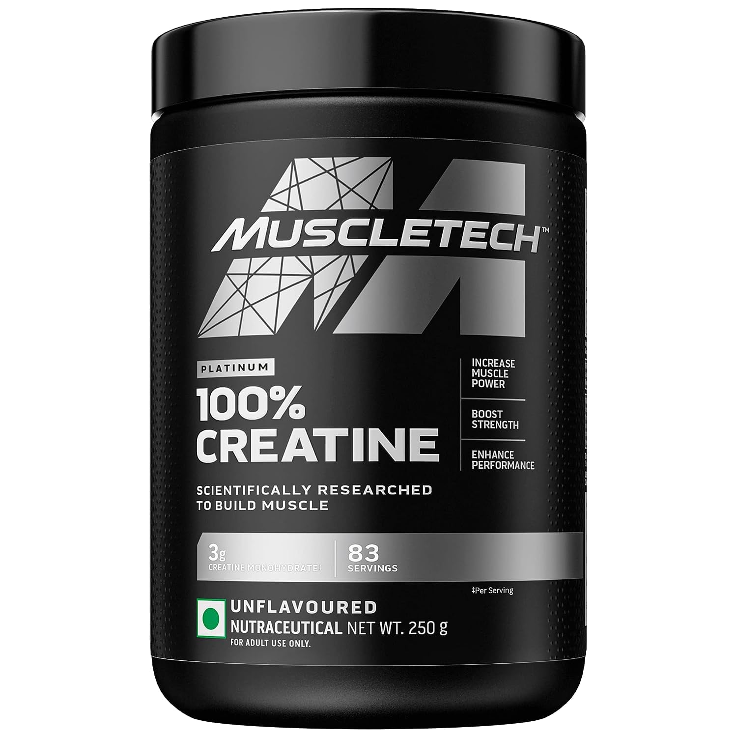 Muscletech Platinum 100% Creatine Powder – 250g, 83 Serves