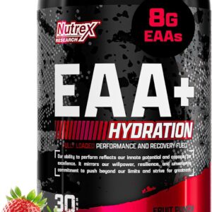 Nutrex Research EAA Hydration | EAAs + BCAA Powder | Muscle Recovery, Strength, Muscle Building, Endurance | 8G Essential Amino Acids + Electrolytes | 30...
