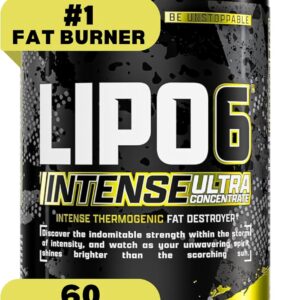Nutrex Research Lipo6 Black Intense Ultra Concentrate Thermogenic Belly Fat Burner for Men and Women | Diet Weight Loss Supplement and Appetite Suppressant | 60 Diet Pills