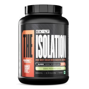The Isolation Pure Whey Isolate With Digestive Enzymes | 25g Protein | 5.6g BCAAs | 150mg Digestive Enzyme | Zero Added Sugar | Whey Isolate (2.27 Kg, Cookies Pista)