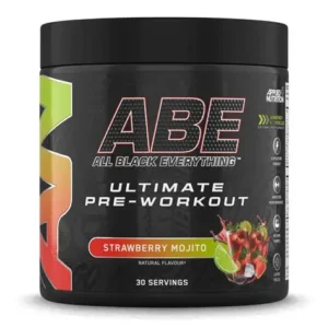 Applied Nutrition ABE Pre Workout - All Black Everything Pre Workout Powder, Energy & Physical Performance with Citrulline, Creatine, Beta Alanine (375g - 30 Servings) (Strawberry Mojito)
