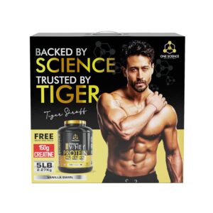 One Science Nutrition Whey Protein Combo | 25g Protein, Gluten Free | Strength, Recovery & Muscle Building Formula | Free 150g Creatine | Vanilla Swirl Flavour 2.27 kg