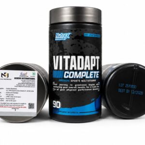 Nutrex Vitadapt Complete Sports Multivitamin for Men 90 tablets bottle with red and black athletic branding