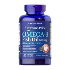 Puritan’s Pride | Omega-3 Fish Oil 1200MG (360 mg Active Omega-3) | 100 Softgels