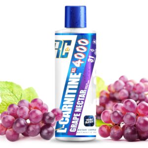 Ronnie Coleman L Carnitine XS 4000mg liquid fat burner bottle in Grape Nectar flavor showing 473ml label
