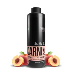 QNT Carnipump Liquid Pre-Workout 1L Peach bottle front view